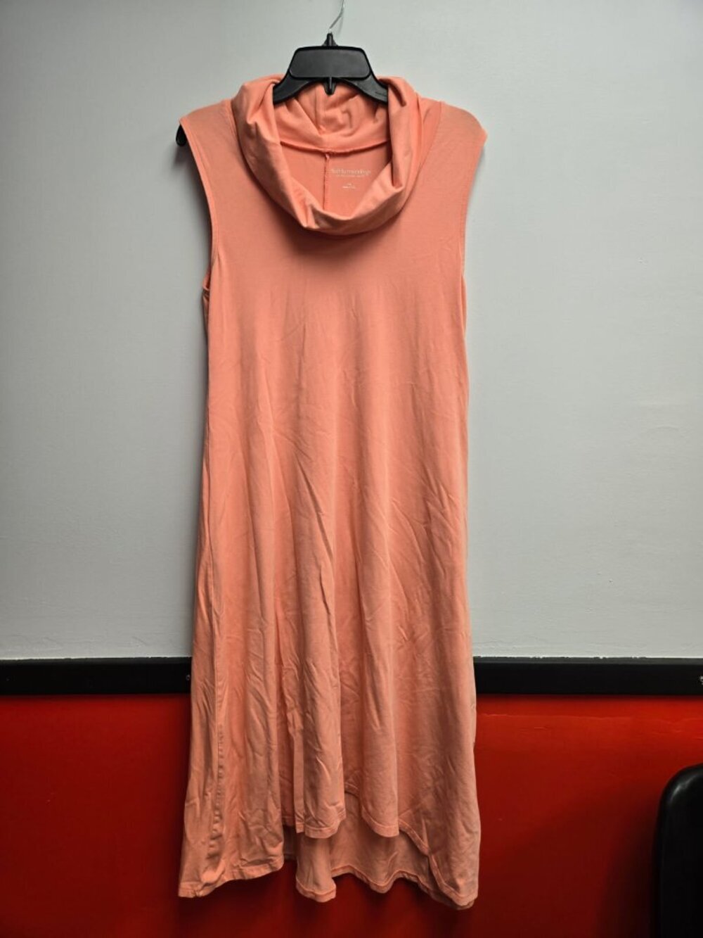 Soft Surroundings Dress PM Petites Orange Cowl Neck Sleeveless Knit Midi Cotton
